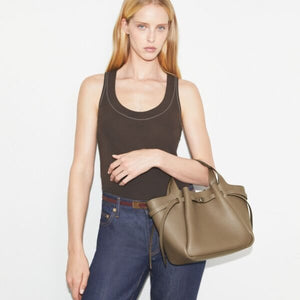 Tory Burch Small Romy Tote Wild Mushroom - Image 4
