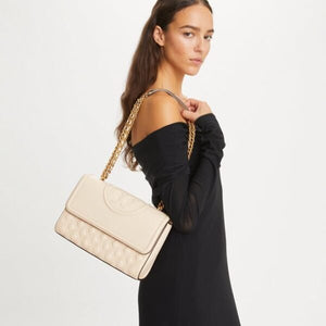 Tory Burch Fleming Convertible Shoulder Bag New Cream - Image 4