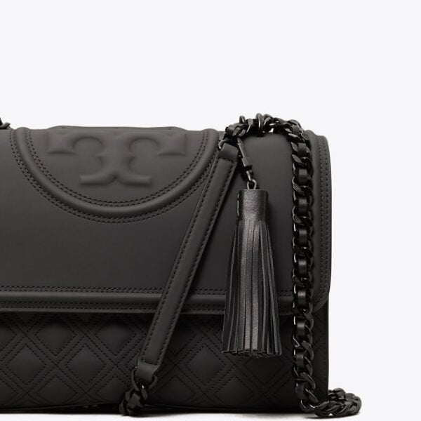 Tory Burch Fleming Small Convertible Shoulder Bag Black Matte - Image 3