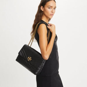 Tory Burch Kira Chevron-Quilted Convertible Shoulder Bag Black - Image 5