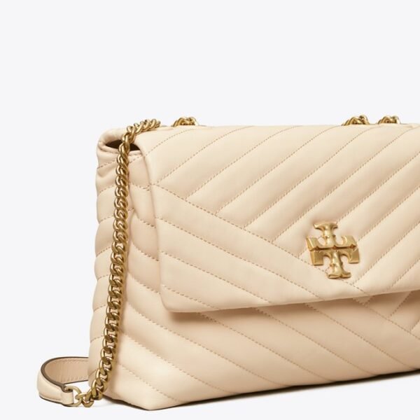 Tory Burch Kira Chevron-Quilted Convertible Shoulder Bag New Cream - Image 3