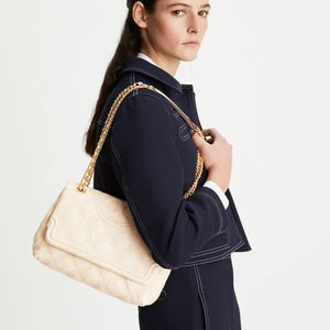 TORY BURCH FLEMING SOFT CONVERTIBLE SHOULDER BAG New Cream - Image 5