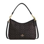 Coach Laurel Shoulder Bag In Signature Canvas Walnut Black
