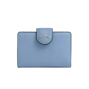 Coach Medium Corner Zip Wallet Silver/Chambray