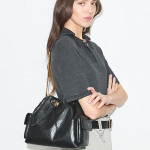 Tory Burch CHARLIE QUILTED DRAWSTRING SHOULDER BAG Black - Image 4