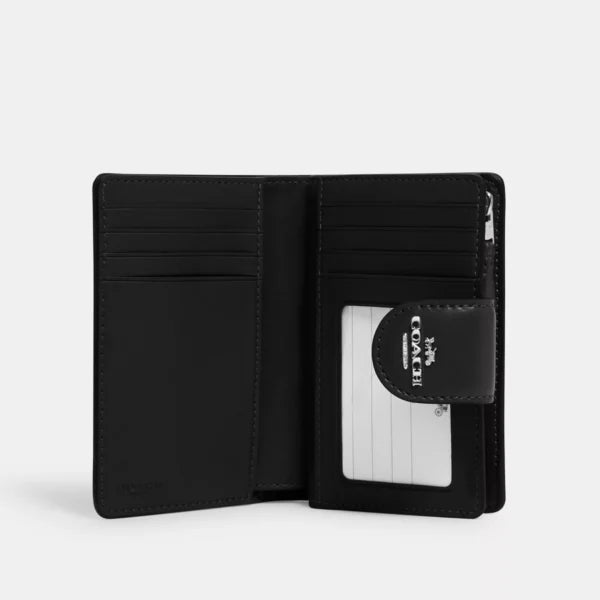 Coach Medium Corner Zip Wallet In Signature Canvas Silver/Graphite/Black - Image 2
