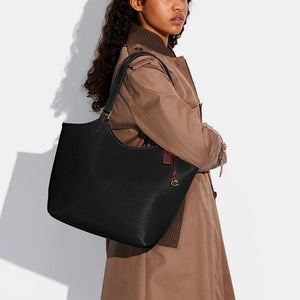 Coach Day Tote Bag Leather Black - Image 6