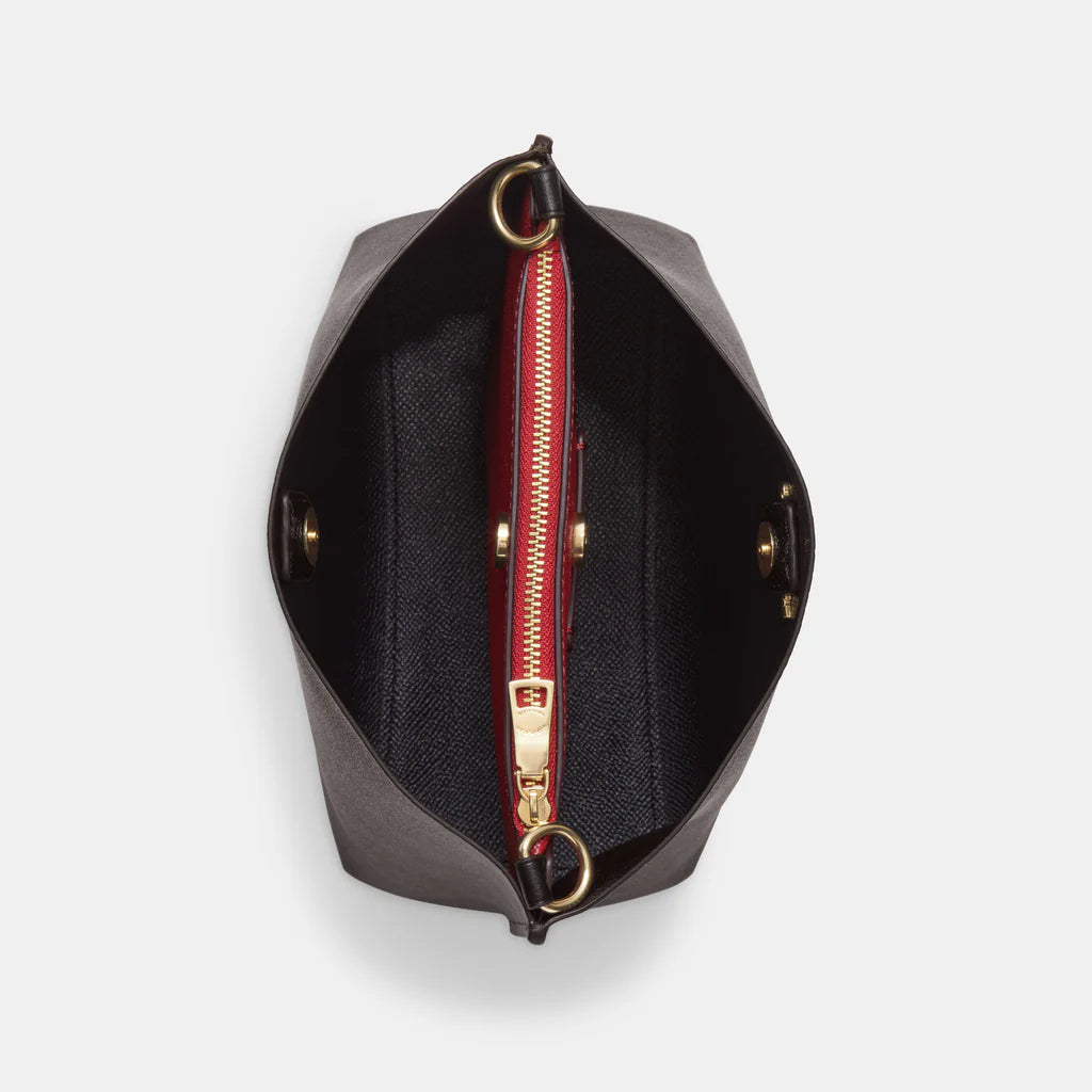 Coach Mollie Bucket Bag 22 In Signature Canvas Brown Black - Image 3