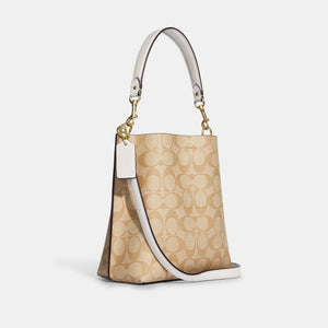 Coach Mollie Bucket Bag 22 In Signature Canvas Light Khaki Chalk - Image 2