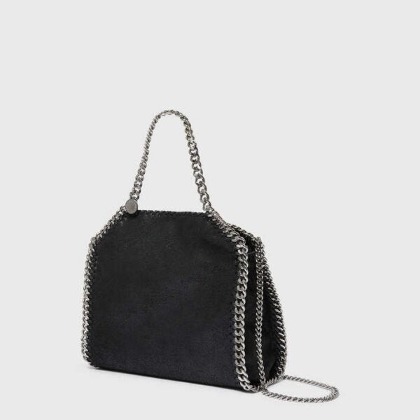 Stella McCartney Falabella Mini Tote Bag Black Silver - Image 3