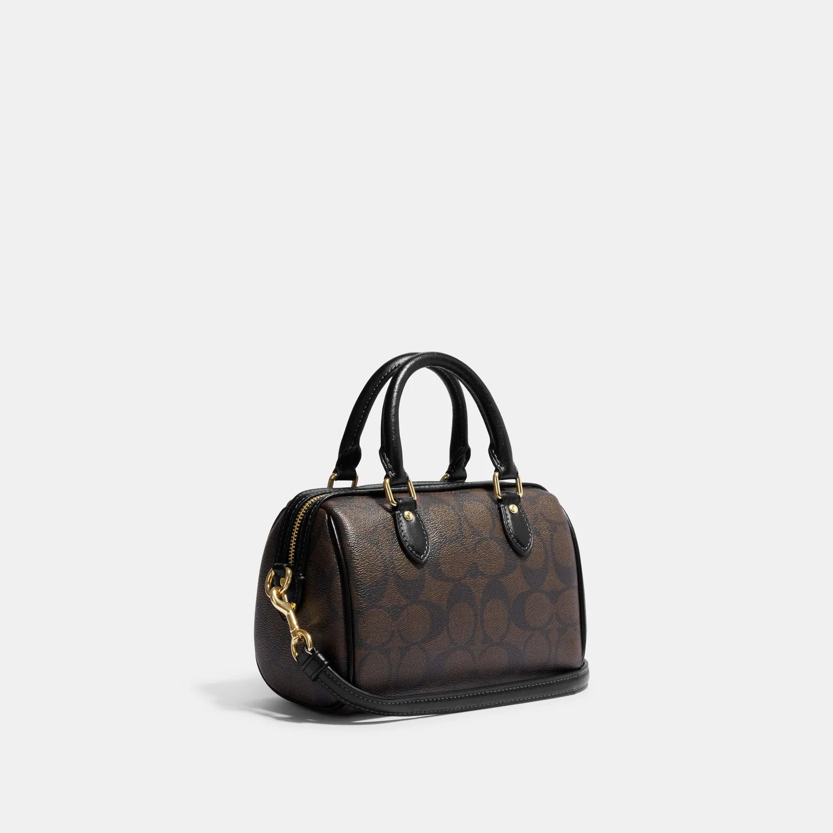 Coach Mini Rowan Crossbody In Signature Canvas Brown Black - Image 2