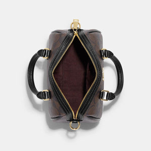 Coach Mini Rowan Crossbody In Signature Canvas Brown Black - Image 3