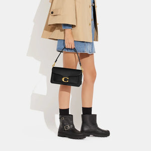 Tabby Shoulder Bag 26 refined pebble leather Black Gold - Image 4