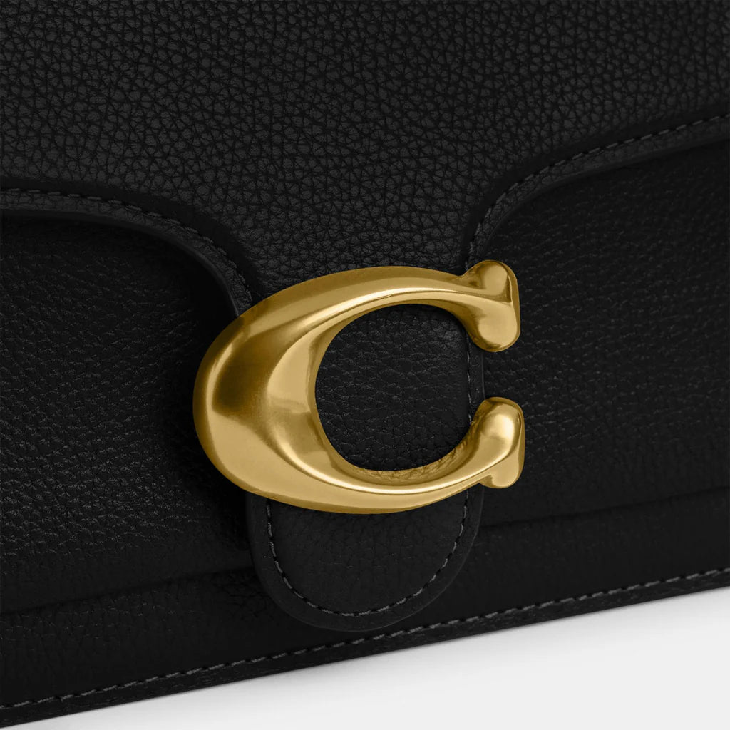 Tabby Shoulder Bag 26 refined pebble leather Black Gold - Image 5