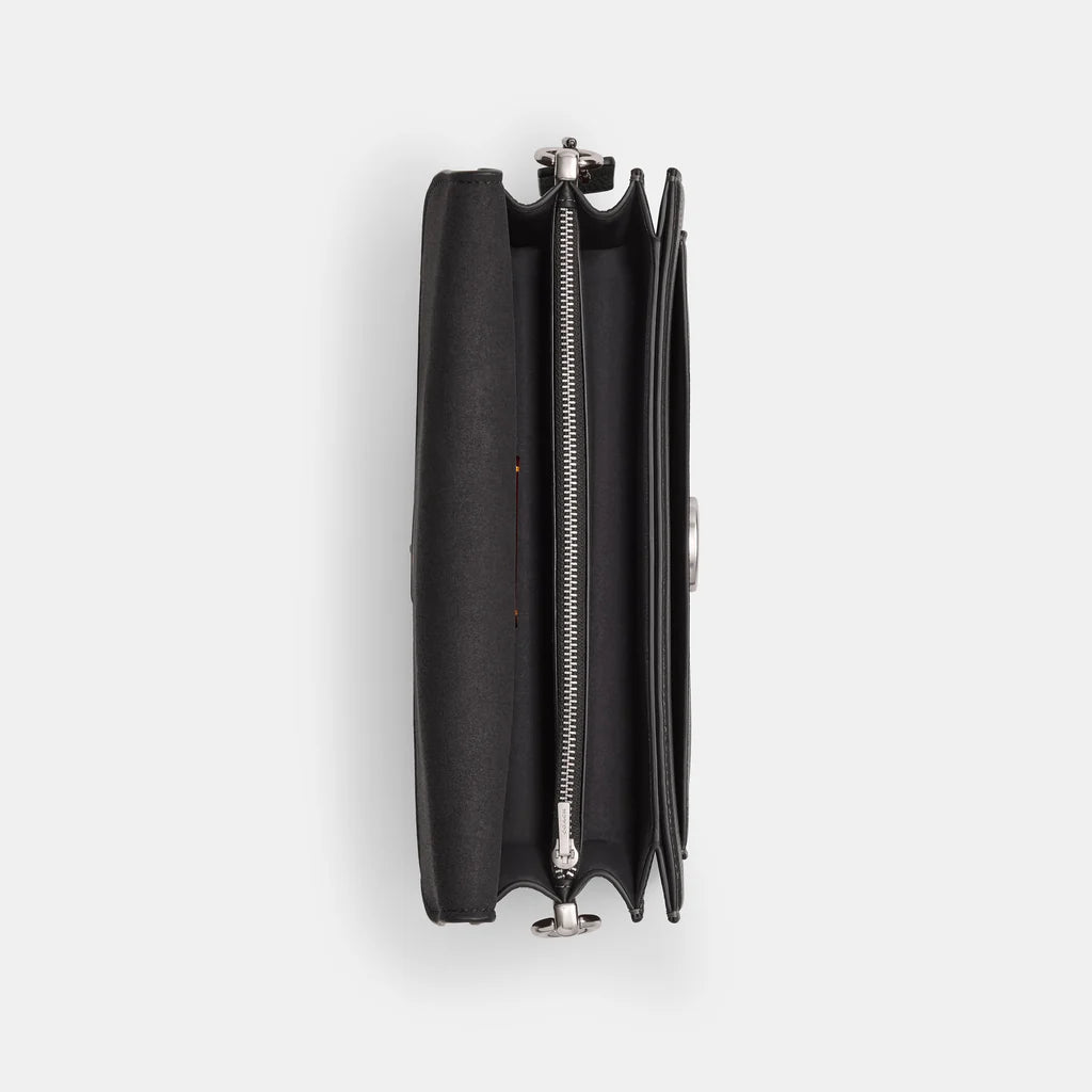 Tabby Shoulder Bag 26 refined pebble leather Black Silver - Image 3