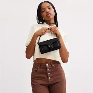 Tabby Shoulder Bag 20 refined pebble leather Black - Image 4