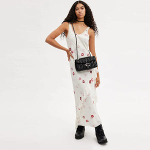 Tabby Shoulder Bag 26 With Quilting Black Silver - Image 6