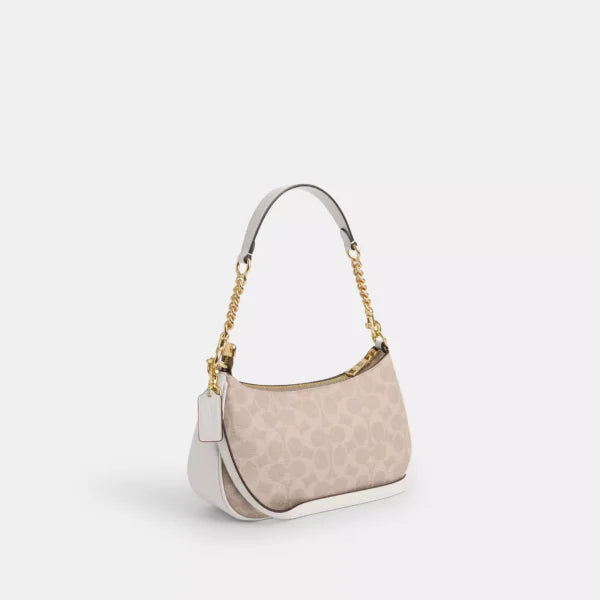 Coach Teri Shoulder Bag In Signature Canvas Sand White - Image 4
