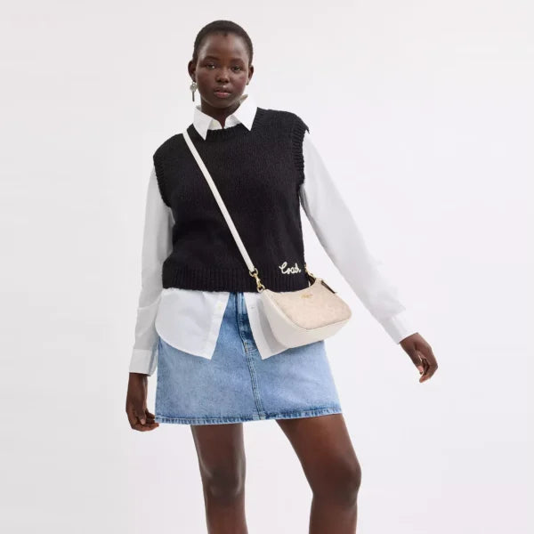 Coach Teri Shoulder Bag In Signature Canvas Sand White - Image 3