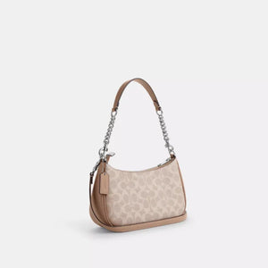 Coach Teri Shoulder Bag In Signature Canvas Sand Taupe - Image 4