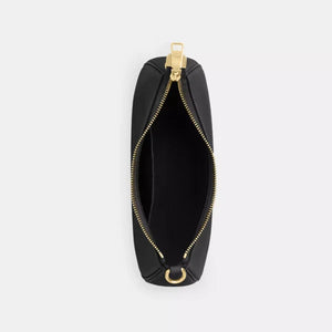 Coach Teri Shoulder Bag In pebbled leather Gold Black - Image 6