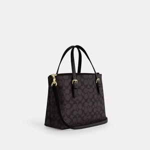 Coach Mollie Tote Bag 25 In Signature Canvas Walnut Black - Image 4