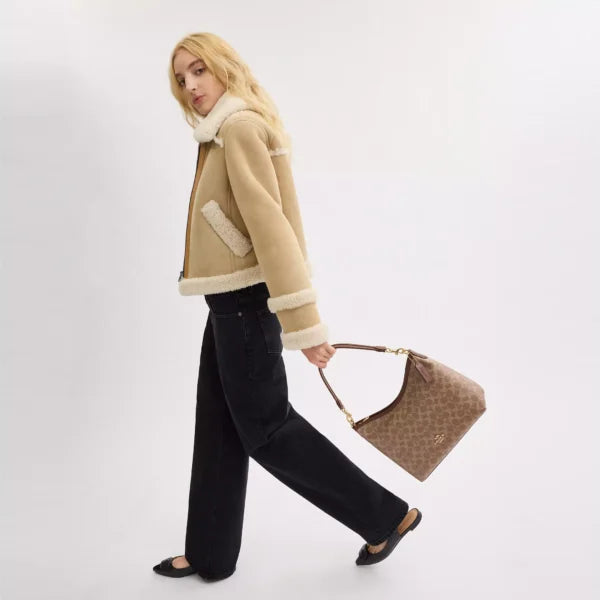 Coach Laurel Shoulder Bag In Signature Canvas Tan Brown - Image 5