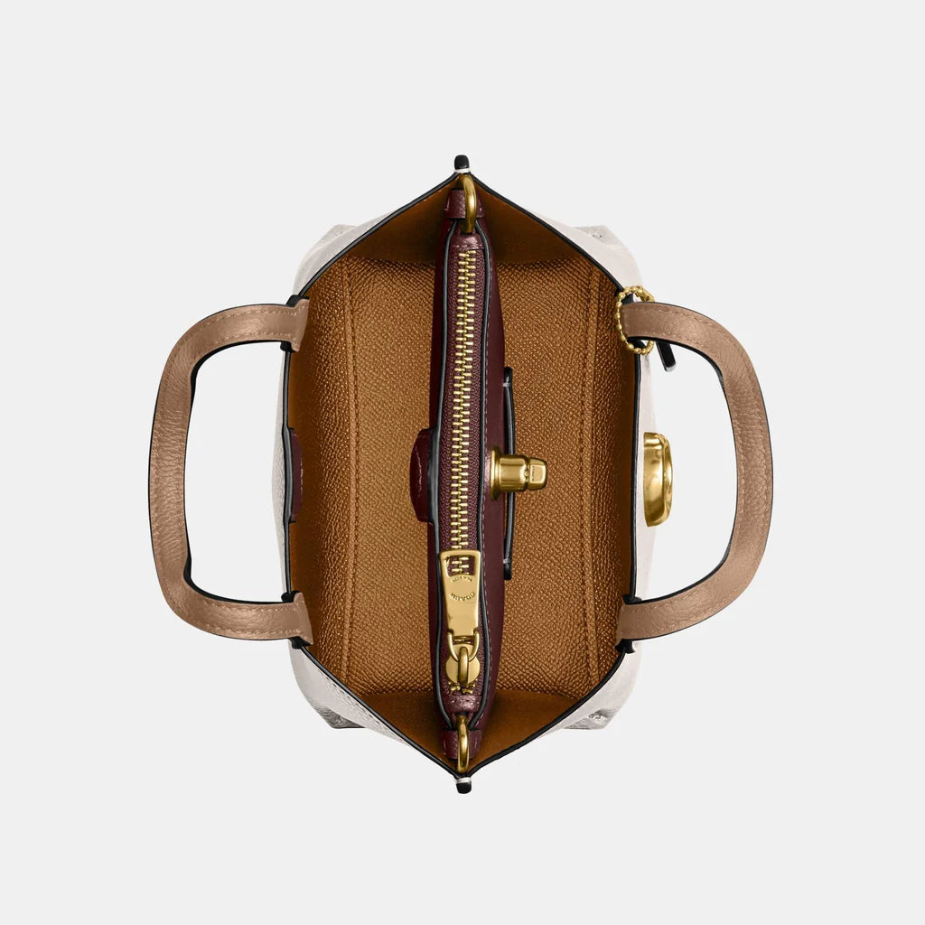 Coach Willow Tote Bag 18 Leather Chalk - Image 4