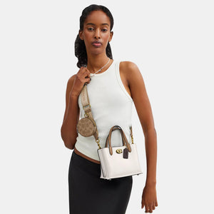 Coach Willow Tote Bag 18 Leather Chalk - Image 6