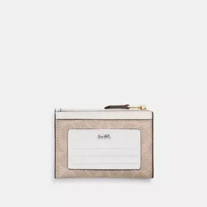 Coach Mini Skinny Id Case signature canvas/Gold/Sand/Chalk - Image 2
