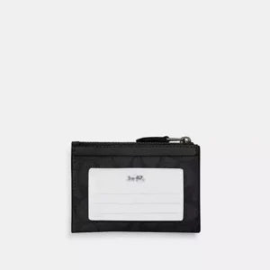 Coach Mini Skinny Id Case Signature Canvas/Gunmetal/Charcoal/Black - Image 2