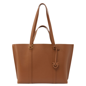 Pinko Large tumbled leather Shopper Bag Brown