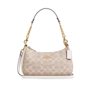 Coach Teri Shoulder Bag In Signature Canvas Sand White