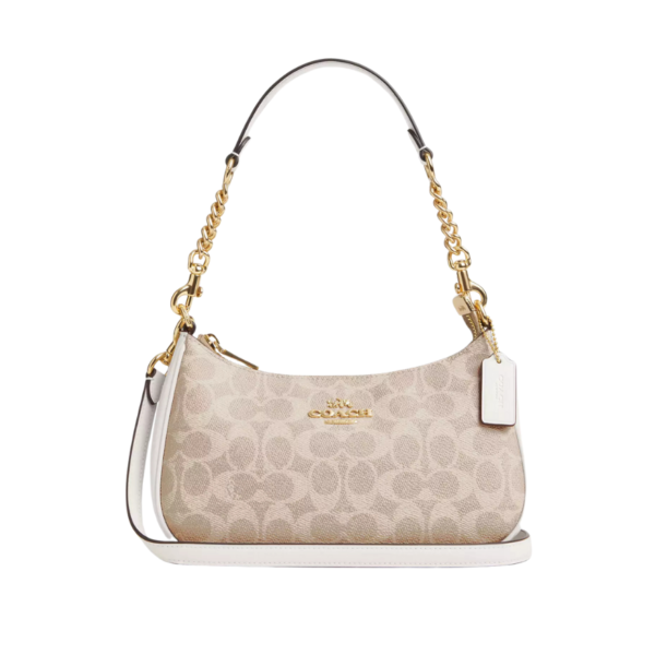 Coach Teri Shoulder Bag In Signature Canvas Sand White