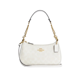 Coach Teri Shoulder Bag In Signature Canvas Chalk Glacierwhite