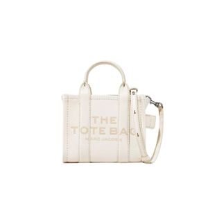 The Marc Jacobs Crossbody Tote Bag Leather Cotton Silver