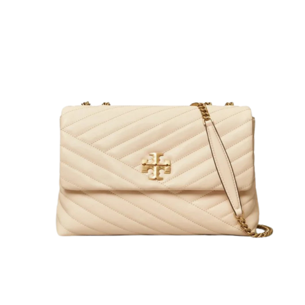 Tory Burch Kira Chevron-Quilted Convertible Shoulder Bag New Cream