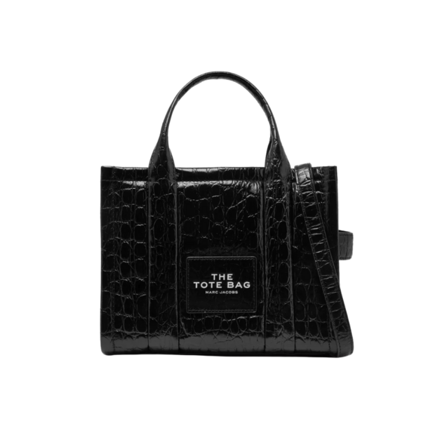MARC JACOBS The Mini Tote Bag in Croc-embossed Leather - Black
