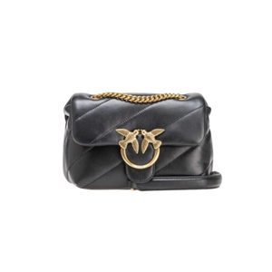 Mini Love Bag Puff Maxi Quilt BLACK-ANTIQUE GOLD