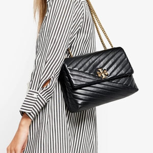 Tory Burch Kira Chevron Convertible Shoulder Bag Black - Image 2