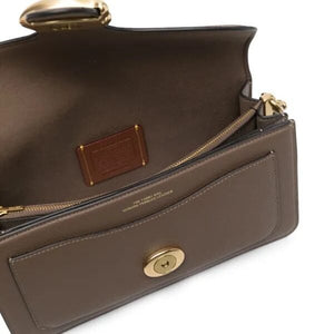 Tabby Shoulder Bag 26 refined pebble leather Dark Stone - Image 3