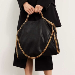 Stella McCartney Falabella chain-fold over tote bag Black gold - Image 6