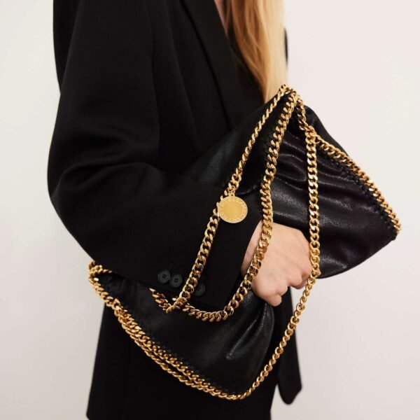 Stella McCartney Falabella chain-fold over tote bag Black gold - Image 7
