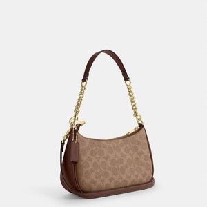 Coach Teri Shoulder Bag In Signature Canvas Tan Brown - Image 2
