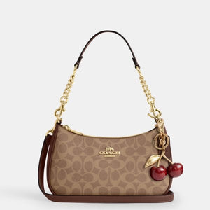 Coach Teri Shoulder Bag In Signature Canvas Tan Brown - Image 6