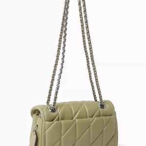 Tabby Shoulder Bag 20 With Quilting leather Green - Image 3