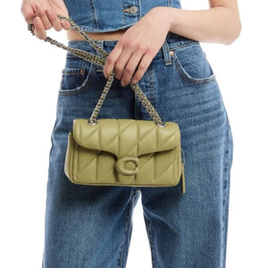 Tabby Shoulder Bag 20 With Quilting leather Green - Image 5