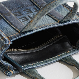 Marc Jacobs The Denim Printed Leather Crossbody Tote Bag - Image 5