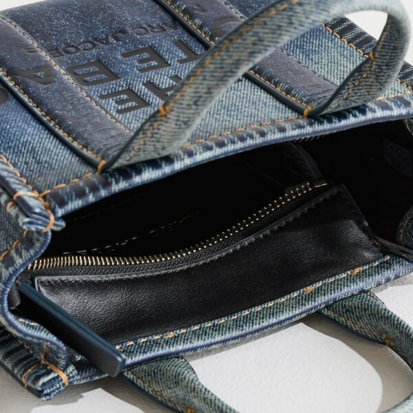 Marc Jacobs The Denim Printed Leather Crossbody Tote Bag - Image 5