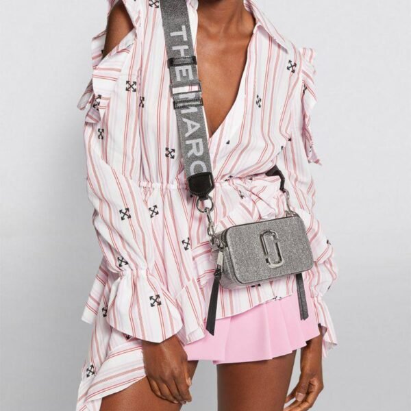 The Marc Jacobs Snapshot Cross-Body Bag Glitter Silver - Image 2